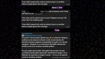 CEO-ul Telegram, Pavel Durov, anchetat în Franța, anunță că o țară „vest-europeană” a cerut cenzurarea „vocilor conservatoare” din România înaintea alegerilor