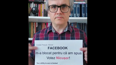 Fizicianul Cristian Presură spune că a fost sancționat de Facebook, după ce și-a arătat public susținerea pentru Nicușor Dan. „Am plătit scump”