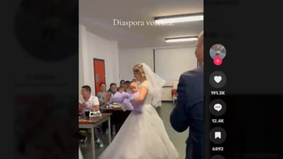 Imagini cu o româncă din Italia care s-a dus la vot îmbrăcată în mireasă. "Chiar și în cea mai importantă zi din viața mea, de România nu am să uit niciodată" VIDEO
