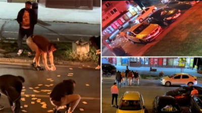 Incident bizar la Timișoara. O femeie a coborât dintr-o mașină și a aruncat pe jos mii de euro