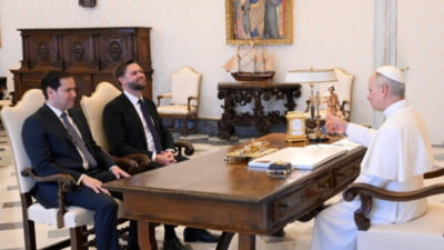 Papa Leon al XIV-lea i-a primit în audiență la Vatican pe J.D. Vance și pe Marco Rubio. Ultima dată, vicepreședintele american a fost la Vatican de Paște
