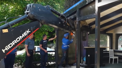 Scandal total, în timp ce autoritățile încercau să demoleze o pizzerie care funcționează fără autorizație de peste 30 de ani. „Aici va fi un balamuc”
