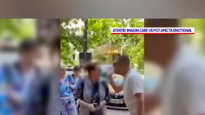Scene șocante pe o stradă din București. Un bărbat amenință și înjură două femei pe care nu le cunoștea. De la ce a început scandalul VIDEO